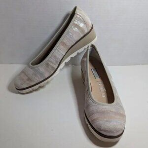 GRUNLAND Italy SUEDE leather WEDGE shoe loafer ESPADRILLE Sz 37 COMFORT STUNNING